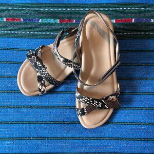 Abeo Oasis Slingback leather snakeskin sandals size 7.5